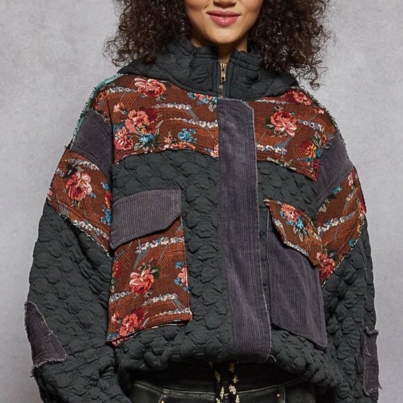 PC25 Bertina's Pick and Pic! POL roomy jacket in quilted jacquard contrast! - Picture 5 of 7